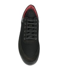 schwarze Leder niedrige Sneakers von Filling Pieces