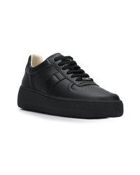 schwarze Leder niedrige Sneakers von Maison Margiela