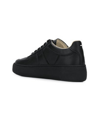 schwarze Leder niedrige Sneakers von Maison Margiela