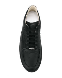 schwarze Leder niedrige Sneakers von Maison Margiela