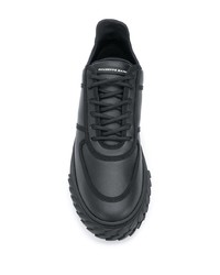 schwarze Leder niedrige Sneakers von Giuseppe Zanotti