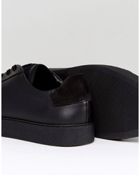 schwarze Leder niedrige Sneakers von AllSaints