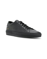 schwarze Leder niedrige Sneakers von Common Projects