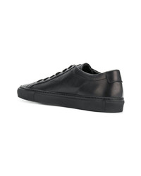 schwarze Leder niedrige Sneakers von Common Projects