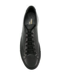 schwarze Leder niedrige Sneakers von Common Projects