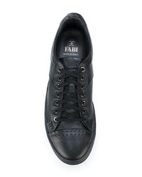 schwarze Leder niedrige Sneakers von Fabi