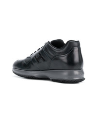 schwarze Leder niedrige Sneakers von Hogan