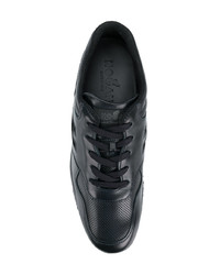 schwarze Leder niedrige Sneakers von Hogan