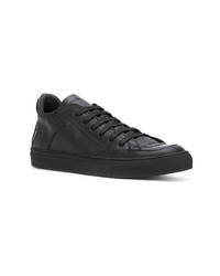 schwarze Leder niedrige Sneakers von MM6 MAISON MARGIELA