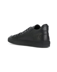 schwarze Leder niedrige Sneakers von MM6 MAISON MARGIELA