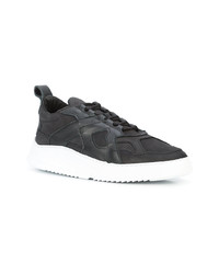 schwarze Leder niedrige Sneakers von Filling Pieces