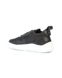 schwarze Leder niedrige Sneakers von Filling Pieces