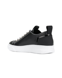 schwarze Leder niedrige Sneakers von Bruno Bordese