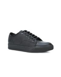 schwarze Leder niedrige Sneakers von Lanvin