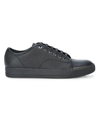 schwarze Leder niedrige Sneakers von Lanvin