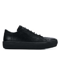 schwarze Leder niedrige Sneakers von The Last Conspiracy