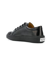 schwarze Leder niedrige Sneakers von Valentino