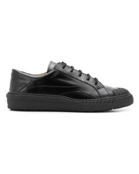 schwarze Leder niedrige Sneakers von Valentino