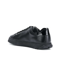 schwarze Leder niedrige Sneakers von Salvatore Ferragamo