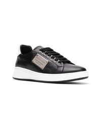 schwarze Leder niedrige Sneakers von Philipp Plein