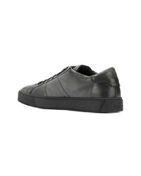 schwarze Leder niedrige Sneakers von Santoni