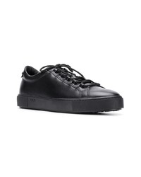 schwarze Leder niedrige Sneakers von Tod's