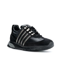 schwarze Leder niedrige Sneakers von Balmain