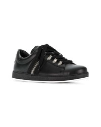 schwarze Leder niedrige Sneakers von Balmain