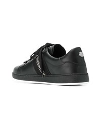 schwarze Leder niedrige Sneakers von Balmain