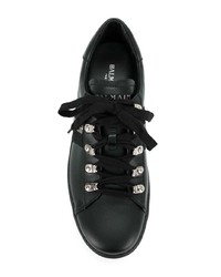 schwarze Leder niedrige Sneakers von Balmain