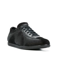 schwarze Leder niedrige Sneakers von Salvatore Ferragamo