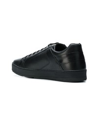 schwarze Leder niedrige Sneakers von Geox