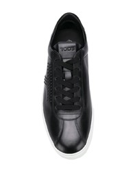 schwarze Leder niedrige Sneakers von Tod's