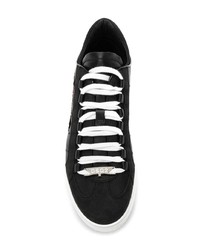 schwarze Leder niedrige Sneakers von DSQUARED2