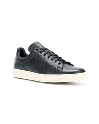 schwarze Leder niedrige Sneakers von Tom Ford