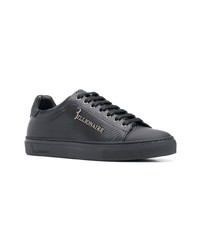 schwarze Leder niedrige Sneakers von Billionaire