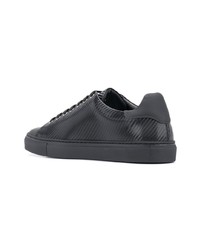 schwarze Leder niedrige Sneakers von Billionaire