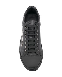 schwarze Leder niedrige Sneakers von Billionaire