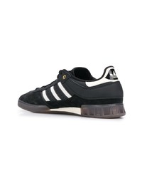 schwarze Leder niedrige Sneakers von adidas