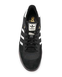 schwarze Leder niedrige Sneakers von adidas