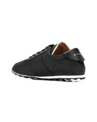 schwarze Leder niedrige Sneakers von Marni
