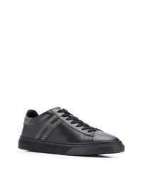 schwarze Leder niedrige Sneakers von Hogan