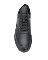 schwarze Leder niedrige Sneakers von Filling Pieces