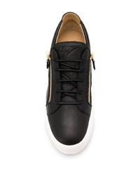 schwarze Leder niedrige Sneakers von Giuseppe Zanotti