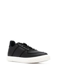 schwarze Leder niedrige Sneakers von Giuseppe Zanotti