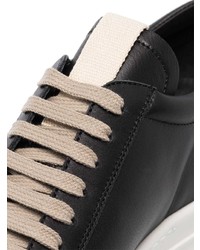 schwarze Leder niedrige Sneakers von Rick Owens