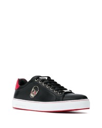 schwarze Leder niedrige Sneakers von Philipp Plein