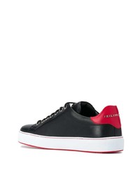 schwarze Leder niedrige Sneakers von Philipp Plein