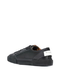 schwarze Leder niedrige Sneakers von Givenchy