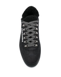 schwarze Leder niedrige Sneakers von DSQUARED2